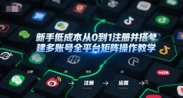 新手低成本从0到1注册并搭建多账号全平台矩阵操作教学，手机号-邮箱-IP-工具-冒泡网