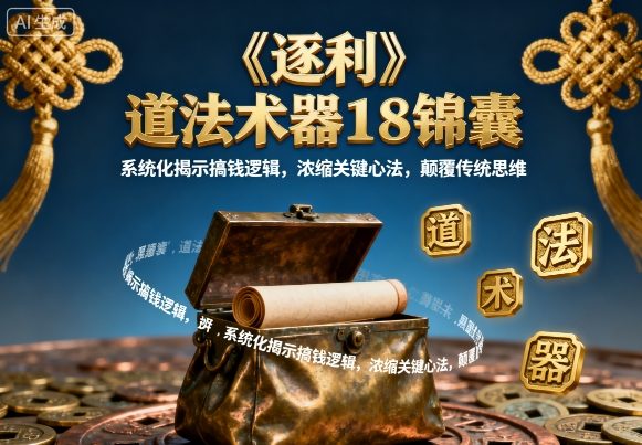 《逐利》道法术器18锦囊，系统化揭示搞钱逻辑，浓缩关键心法，颠覆传统思维(更新)-冒泡网