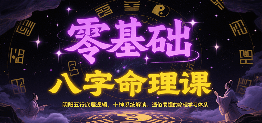 零基础八字命理课：阴阳五行底层逻辑，十神系统解读，通俗易懂的命理学习体系-冒泡网