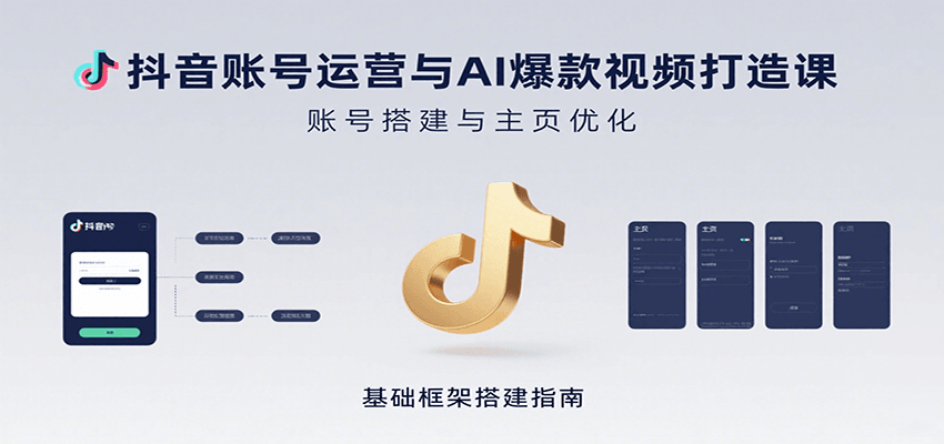 抖音账号运营与AI爆款视频打造课：含账号搭建、运营及多种AI特效视频制作方法-冒泡网