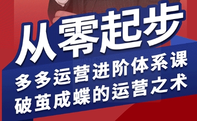 拼多多运营进阶系统课，从零起步，多多运营进阶体系课，破茧成蝶的运营之术-冒泡网