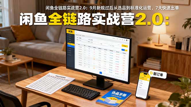 闲鱼全链路实战营2.0：9月新规过后从选品到标准化运营，7天快速出单-冒泡网