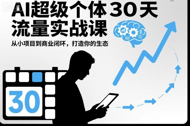 AI超级个体30天流量实战课，从小项目到商业闭环，打造你的生态-冒泡网
