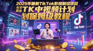 2025年最新TikTok影视解说项目，新手也能挣美金，TK中视频计划保姆级教程-冒泡网