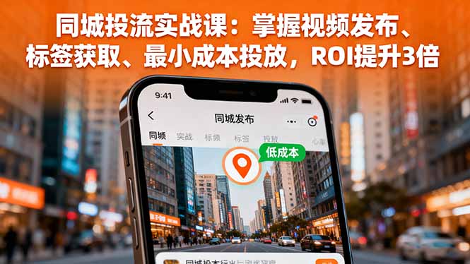 同城投流实战课：掌握视频发布、标签获取、最小成本投放，ROI提升3倍-冒泡网