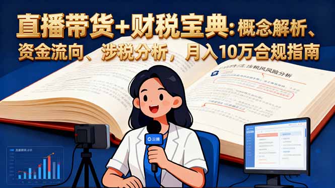 直播带货+财税宝典：概念解析、资金流向、涉税分析，月入10万合规指南-冒泡网