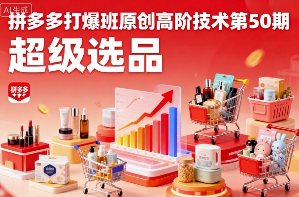 拼多多打爆班原创高阶技术第50期，超级选品-冒泡网