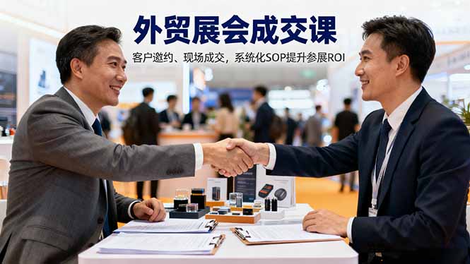外贸展会成交课，含目标制定、客户邀约、现场成交，系统化SOP提升参展ROI-冒泡网