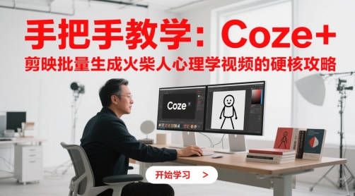 手把手教学：Coze + 剪映批量生成火柴人心理学视频的硬核攻略-冒泡网