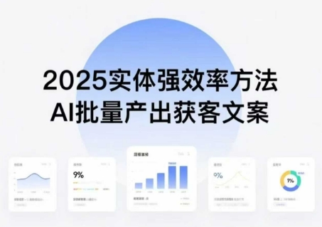 实体强效率方法：AI批量产出获客文案，2025年普通人拥抱AI，实现实体创收-冒泡网
