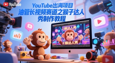 YouTube出海项目，油管长视频赛道之猴子达人秀制作教程-冒泡网