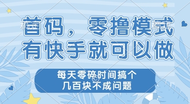 首码零撸项目，有快手就可以做，每天业务时间搞个几张不是问题【揭秘】-冒泡网