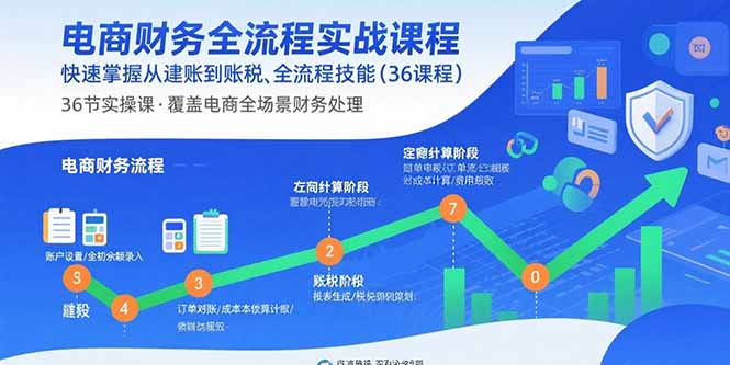 电商财务全流程实战课程：快速掌握从建账到报税的全流程技能(36节课-冒泡网