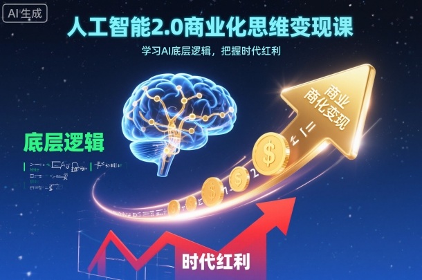 人工智能2.0商业化思维变现课，学习AI底层逻辑，把握时代红利-冒泡网