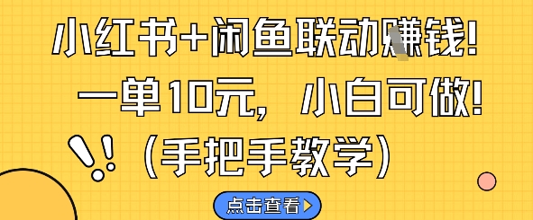 小红书+闲鱼联动挣钱，一单10元，小白可做-冒泡网