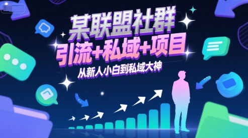 某联盟社群，引流+私域+项目，从新人小白到私域大神-冒泡网