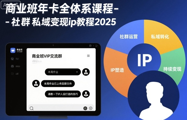 商业班年卡全体系课程-社群私域变现ip教程2025-冒泡网