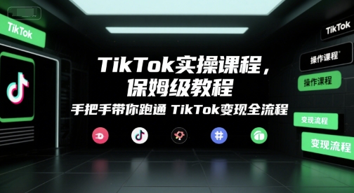 TikTok实操课程，保姆级教程，手把手带你跑通TikTok变现全流程-冒泡网