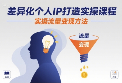 差异化个人IP打造实操课程，实操流量变现方法-冒泡网