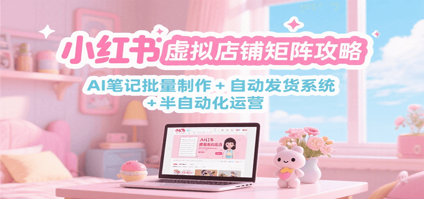 小红书虚拟店铺矩阵攻略：AI笔记批量制作 + 自动发货系统 + 半自动化运营-冒泡网