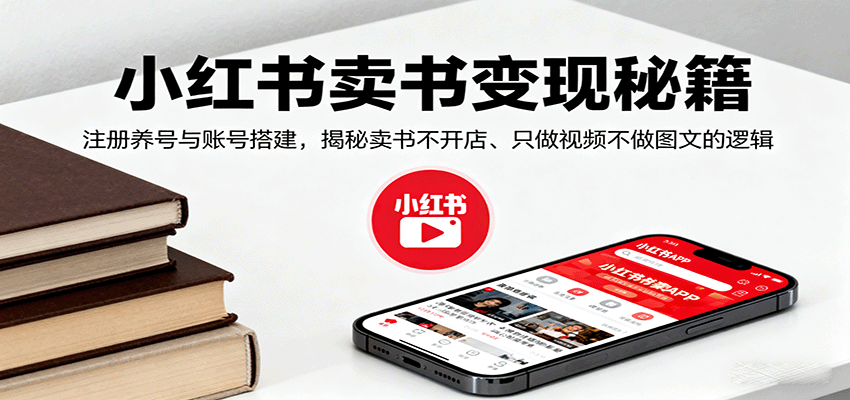 小红书卖书变现秘籍，注册养号与账号搭建，揭秘卖书不开店、只做视频不做图文的逻辑-冒泡网