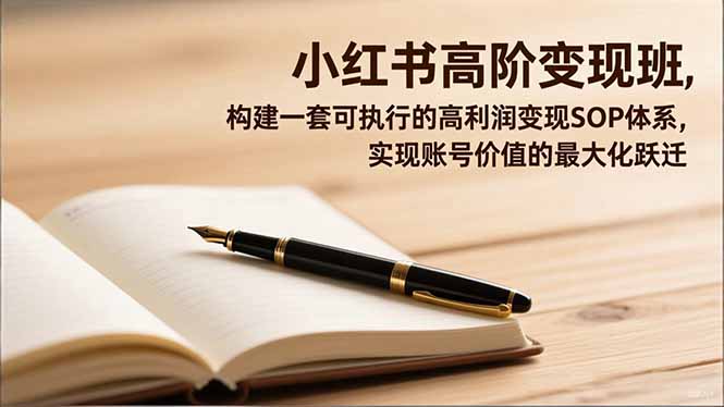 小红书高阶变现班，构建一套可执行的高利润变现SOP体系，实现账号价值的最大化跃迁-冒泡网