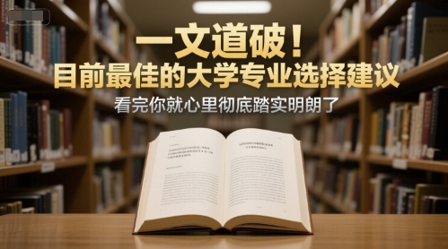 付费文章：一文道破！目前最佳的大学专业选择建议，看完你就心里彻底踏实明朗了-冒泡网