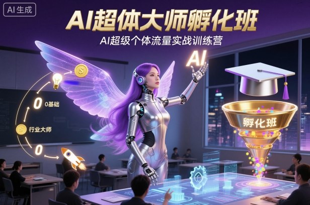 AI超体大师孵化班，AI超级个体流量实战训练营-冒泡网