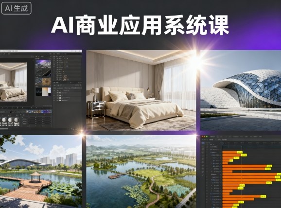 AI商业应用系统课，室内-软装-建筑-景观，智能设计+效果图+动画画实战-冒泡网