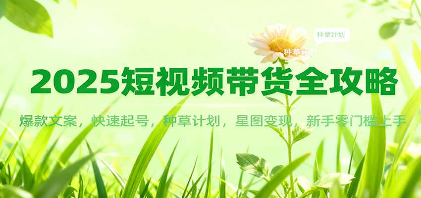 2025短视频带货全攻略：爆款文案，快速起号，种草计划，星图变现，新手零门槛上手-冒泡网