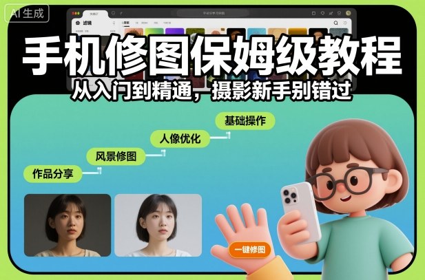 手机修图保姆级教程，从入门到精通，摄影新手别错过-冒泡网