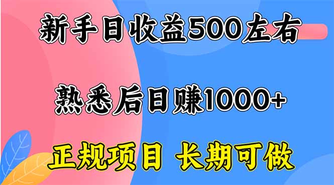 新手日收益500+ 正规项目 长期可做-冒泡网