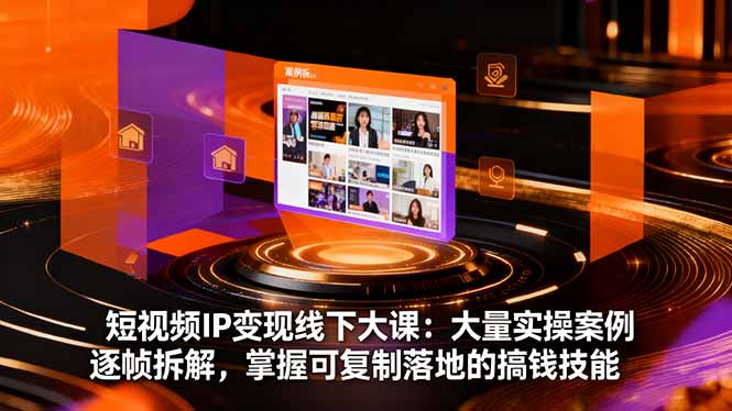 短视频IP变现线下大课：大量实操案例逐帧拆解，掌握可复制落地的搞钱技能-冒泡网