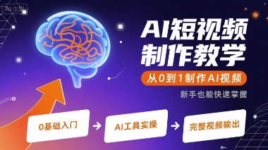 AI短视频制作教学，从0到1制作AI视频-冒泡网