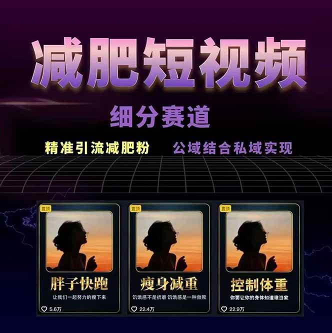 图片[2]-减肥短视频运营实战课：含素材制作、剪映教学，讲精准引流、变现设计与内容模板技巧-冒泡网