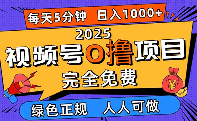 2025视频号0撸项目，5分钟一个号，日入1000+，人人可做-冒泡网