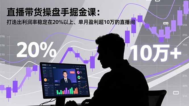 直播带货操盘手掘金课：打造出利润率稳定在20%以上、单月盈利超10万的直播间-冒泡网