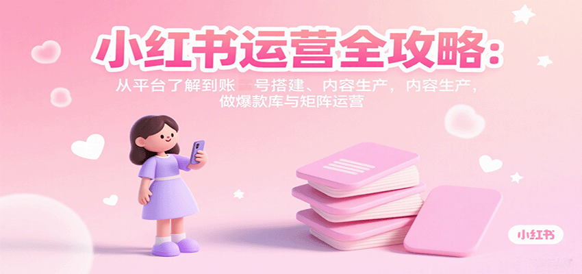小红书运营全攻略：从平台了解到账号搭建、内容生产，做爆款库与矩阵运营-冒泡网