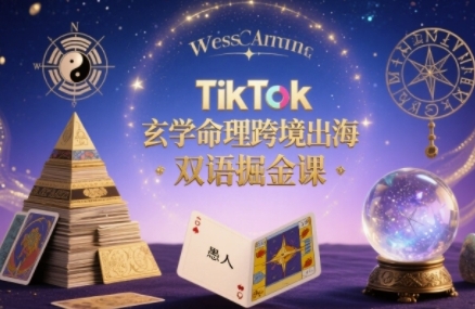 TikTok玄学命理跨境出海双语掘金课，手把手教你用命理知识精准直击海外用户痛点-冒泡网