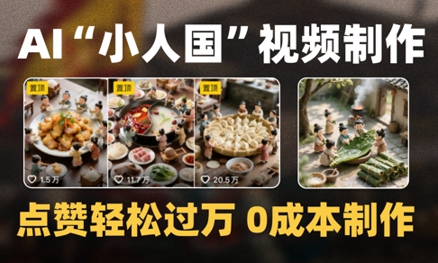 爆款1000W+播放微缩景观迷你小人国AI视频0成本制作全流程教学-冒泡网