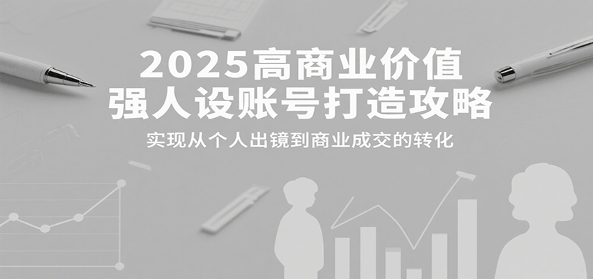 2025高商业价值强人设账号打造攻略，实现从个人出镜到商业成交的转化-冒泡网