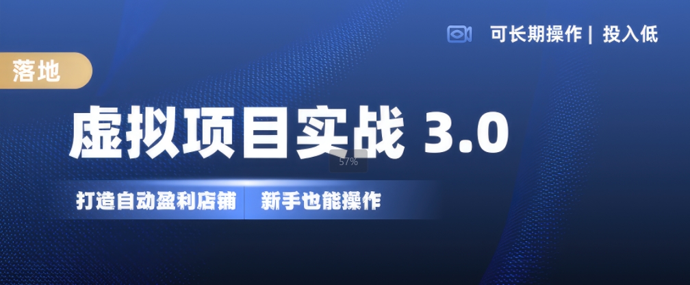 虚拟项目实战3.0，打造自动盈利店铺，可长期操作投入低，新手也能操作-冒泡网
