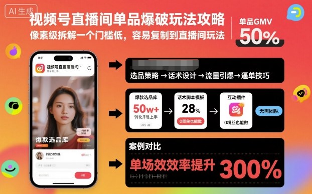 视频号直播间单品爆破玩法攻略，像素级拆解一个门槛低，容易复制到直播间玩法-冒泡网