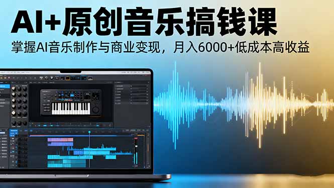 AI+原创音乐搞钱课：掌握AI音乐制作与商业变现，月入6000+低成本高收益-冒泡网