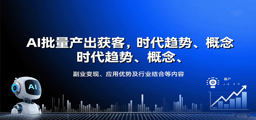 AI批量产出获客，时代趋势、概念、副业变现、应用优势及行业结合等内容-冒泡网