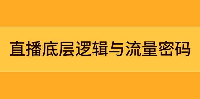 直播底层逻辑与流量密码：定位模型+案例拆解，急速流承接与数据优化全攻略-冒泡网