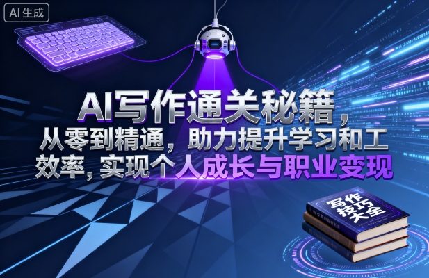 AI写作通关秘籍，从零到精通，助力提升学习和工作效率，实现个人成长与职业变现-冒泡网
